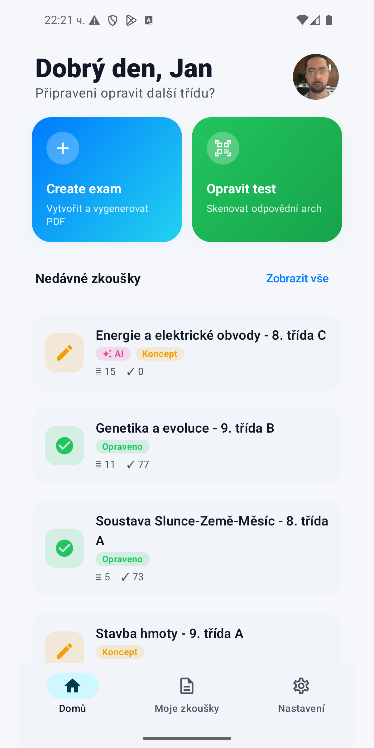 Webová konzole učitele