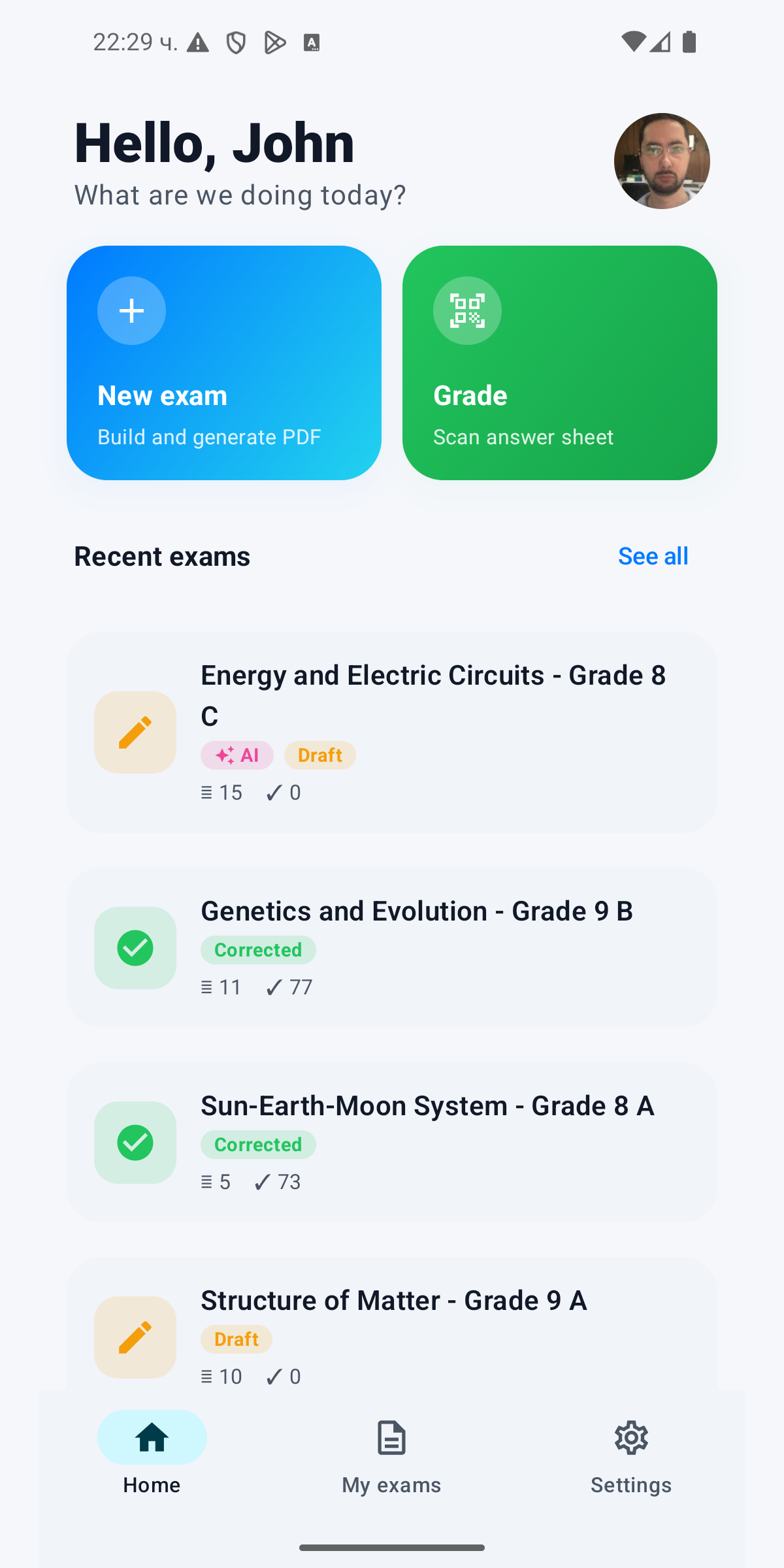 Teacher web dashboard