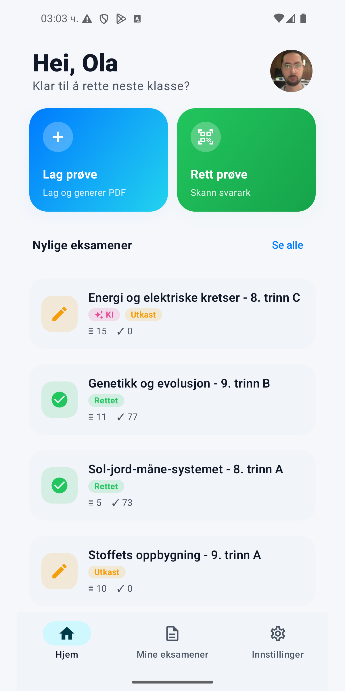 Lærerens webpanel
