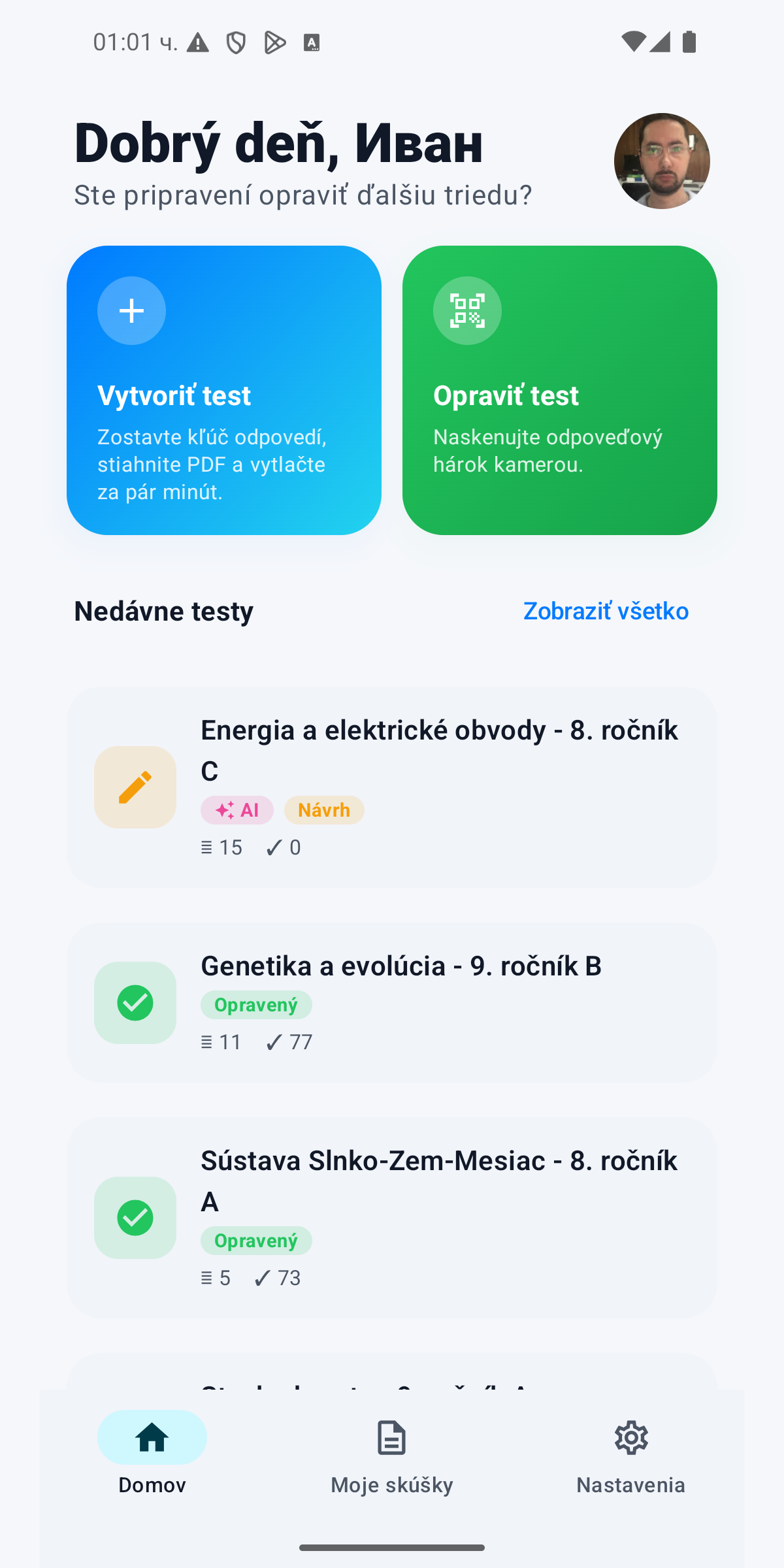 Webová konzola učiteľa